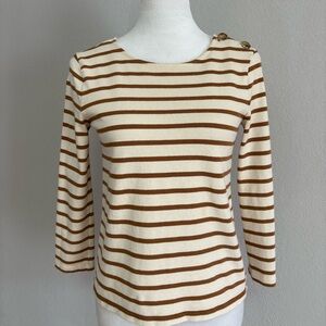 Sézane Breton Stripe Button Shoulder Top XXS
